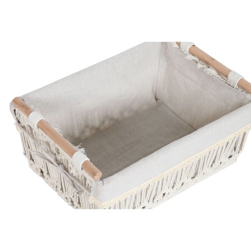 Tvttkorg Home ESPRIT Vit Naturell Metall Shabby Chic 42 x 32 x