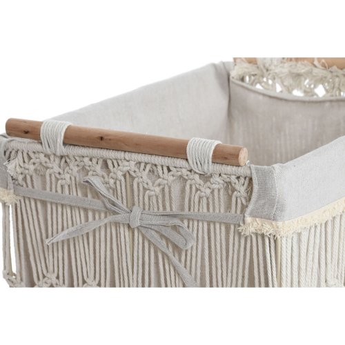 Tvttkorg Home ESPRIT Vit Naturell Metall Shabby Chic 42 x 32 x