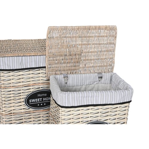 Tvttkorg Home ESPRIT Vit Brun Svart Gr Naturell vide Shabby Ch