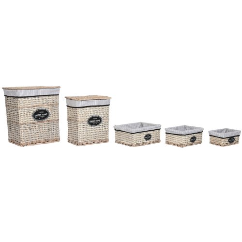 Tvttkorg Home ESPRIT Vit Brun Svart Gr Naturell vide Shabby Ch
