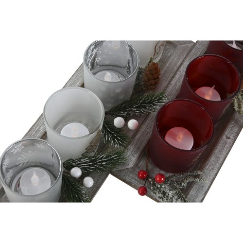Jul-ljusstake Home ESPRIT Vit Rd 40 X 9 X 13,5 cm (5 Delar) (2