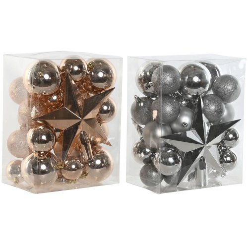 Julgranskulor Home ESPRIT Gyllene PVC 20 x 13 x 26 cm (2 antal)