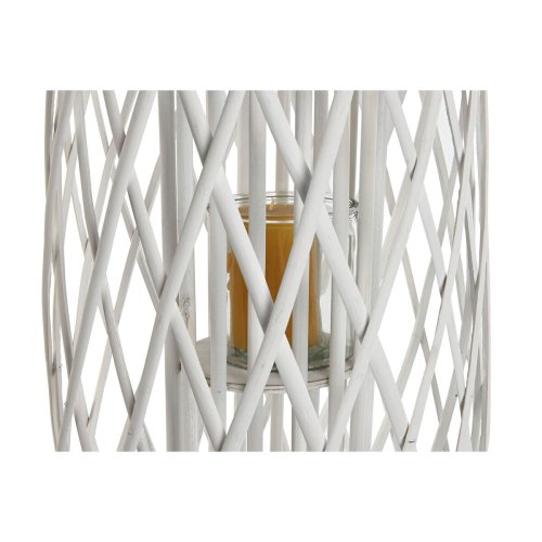 Ljusstakar Home ESPRIT Vit vide Glas 34 x 34 x 80 cm