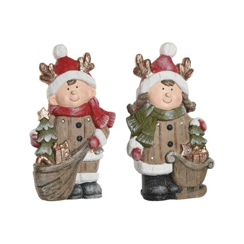 Julgranskula Home ESPRIT Brun Rd 23 x 10,5 x 40 cm (2 antal)