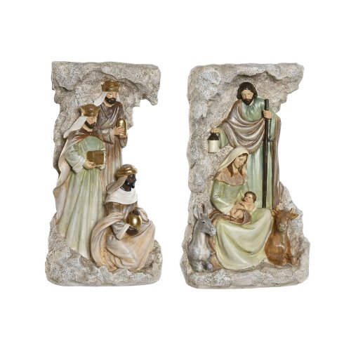 Julkrubba-set Home ESPRIT Multicolour Harts 19,5 x 11 x 31,5 cm