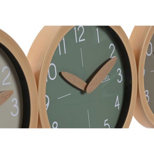Vggklocka Home ESPRIT Brun Grn Gr polystyren 30 x 4 x 30 cm (