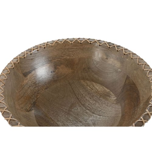 Salladsskl Home ESPRIT Naturell Rattan Mangotr 30 x 30 x 12 cm