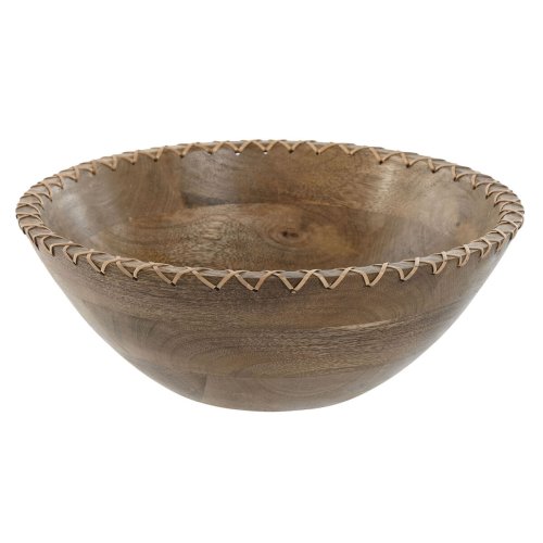Salladsskl Home ESPRIT Naturell Rattan Mangotr 30 x 30 x 12 cm