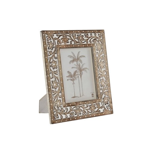 Fotoram Home ESPRIT Vit Naturell Glas Mangotr Indier 26,5 x 2 x