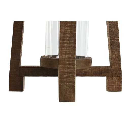 Ljusstakar Home ESPRIT Naturell Glas Mangotr 25 x 25 x 35 cm
