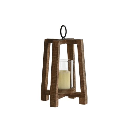 Ljusstakar Home ESPRIT Naturell Glas Mangotr 25 x 25 x 35 cm