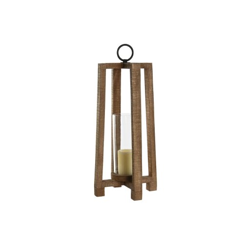 Ljusstakar Home ESPRIT Naturell Glas Mangotr 27 x 27 x 54 cm