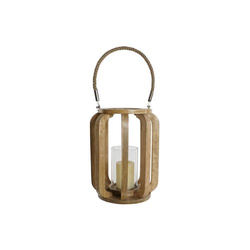 Ljusstakar Home ESPRIT Naturell Glas Mangotr 25 x 25 x 35 cm