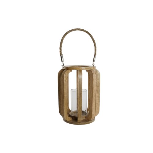 Ljusstakar Home ESPRIT Naturell Glas Mangotr 25 x 25 x 35 cm