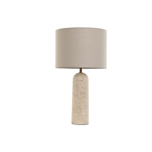 Bordslampa Home ESPRIT Beige linne Marmor 35 x 35 x 66 cm