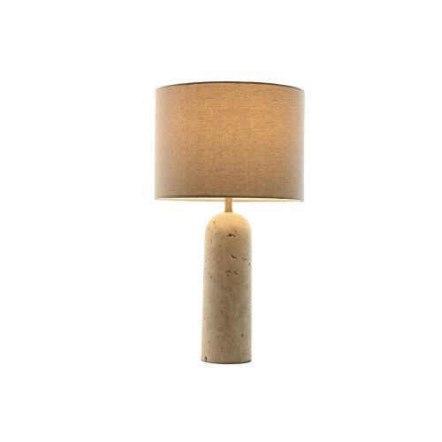 Bordslampa Home ESPRIT Beige linne Marmor 35 x 35 x 66 cm