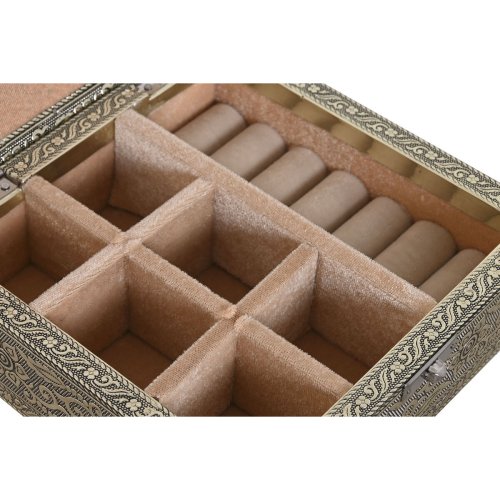 Smyckeskrin Home ESPRIT Vit Champagne Tr Aluminium 18 x 18 x 6