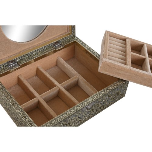 Smyckeskrin Home ESPRIT Vit Champagne Tr Aluminium 22,5 x 17,5