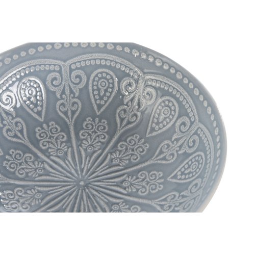 Tallriksset Home ESPRIT Bl Stengods Mandala Arab 18,2 x 18,2 x