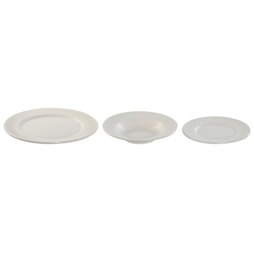 Matservis Home ESPRIT Vit Porslin Rnder 27 x 27 x 2 cm 18 Delar