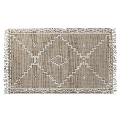 Matta Home ESPRIT Vit Naturell Boho 160 x 230 x 1 cm