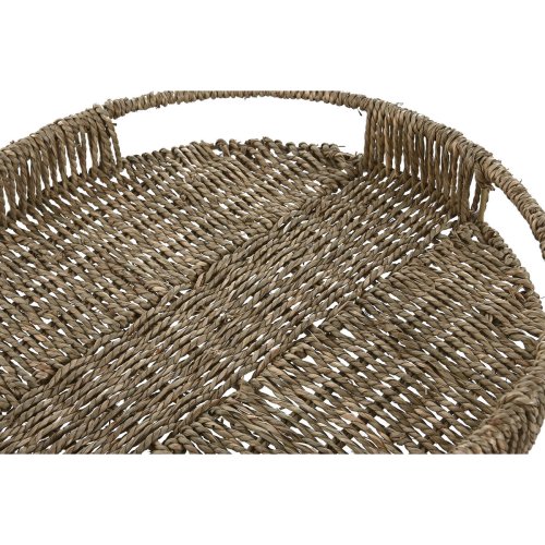 Uppsttning med Brickor Home ESPRIT Naturell Tropiskt 45 x 45 x