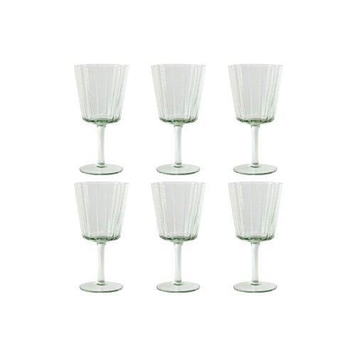 Glasset Home ESPRIT Grn Glas 285 ml 8,4 x 8,4 x 16,4 cm (6 anta