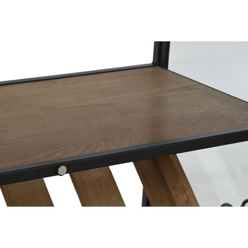 Flaskstll Home ESPRIT Svart Naturell Tr Metall Glas 102 x 32 x