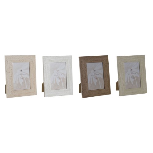 Fotoram Home ESPRIT Vit Brun Beige Elfenben Glas polystyren Marm