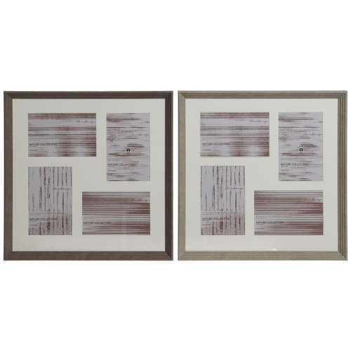 Fotoram Home ESPRIT Brun Naturell Glas polystyren Urban 34 x 3 x