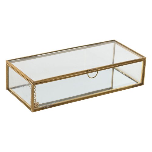 Smyckeskrin Home ESPRIT Gyllene Metall Glas 23 X 10 X 5,5 cm
