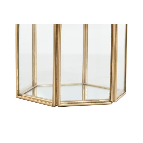 Smyckeskrin Home ESPRIT Gyllene Metall Glas 9,2 X 8,2 X 9,5 cm