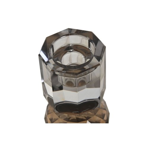 Ljusstakar Home ESPRIT Gul Gr Glas 7 x 7 x 20 cm