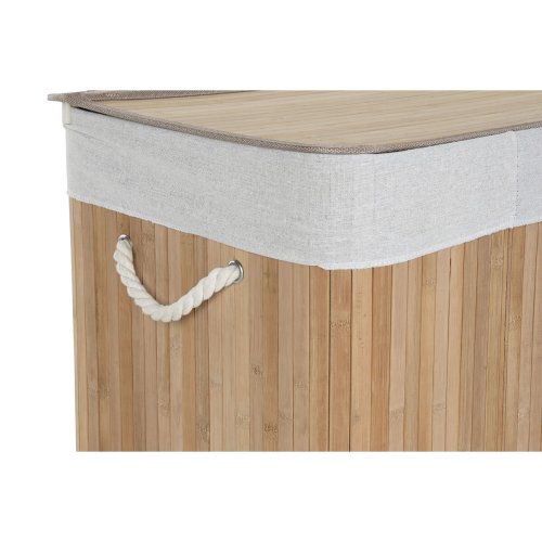 Tvttkorg Home ESPRIT Vit Naturell Bambu 140 L 60 x 40 x 60 cm