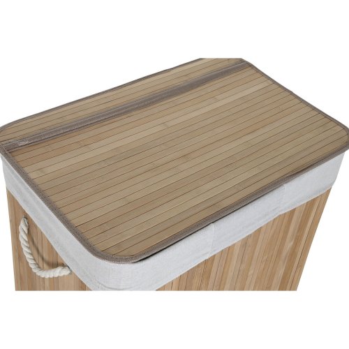 Tvttkorg Home ESPRIT Vit Naturell Bambu 140 L 60 x 40 x 60 cm