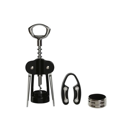 Set med Vintillbehr Home ESPRIT Svart Naturell Rostfritt stl T