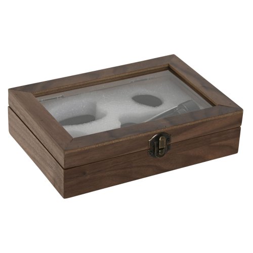 Set med Vintillbehr Home ESPRIT Svart Naturell Rostfritt stl T