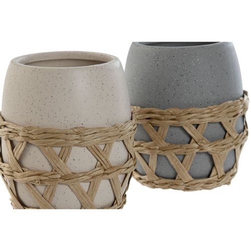 Tandborsthllare Home ESPRIT Gr Krm Dolomite 9 x 9 x 10,5 cm (