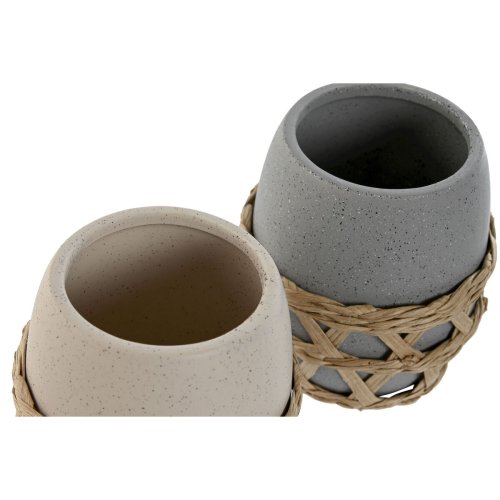 Tandborsthllare Home ESPRIT Gr Krm Dolomite 9 x 9 x 10,5 cm (