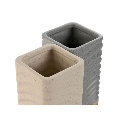 Tandborsthllare Home ESPRIT Gr Krm Bambu Dolomite 7 x 7 x 12