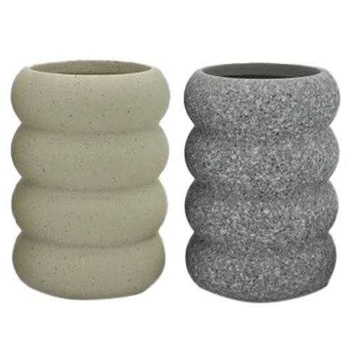 Tandborsthllare Home ESPRIT Gr Krm Dolomite 7 x 7 x 10 cm (2