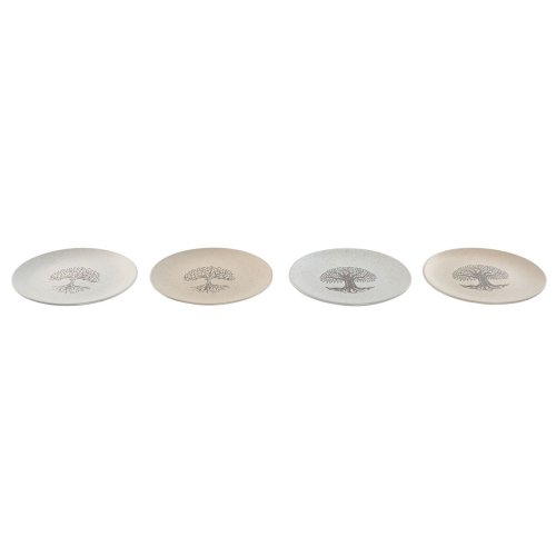 Platt skl Home ESPRIT Vit Beige Stengods Traditionell 20 x 20 x