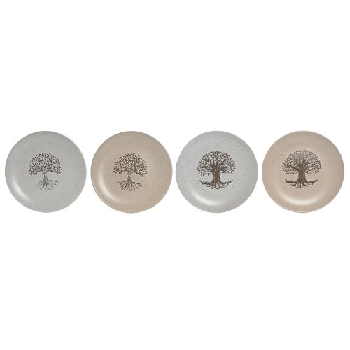 Platt skl Home ESPRIT Vit Beige Stengods Traditionell 20 x 20 x