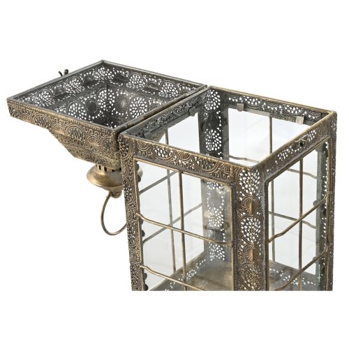 Lyktsats Home ESPRIT Gyllene Metall Glas Arab 26 x 26 x 53 cm (2