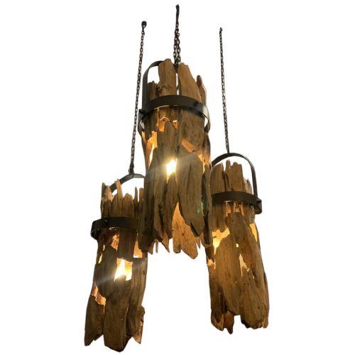 Taklampa Home ESPRIT Jrn teaktr 160 x 30 x 40 cm