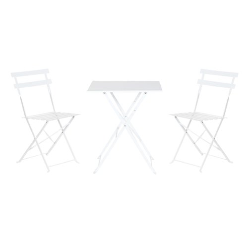 Bordsgrupp med 2 stolar Home ESPRIT Vit 60 x 60 x 71 cm