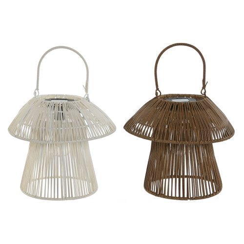 Solcellslampa Home ESPRIT Vit Brun 31 x 31 x 30 cm (2 antal)