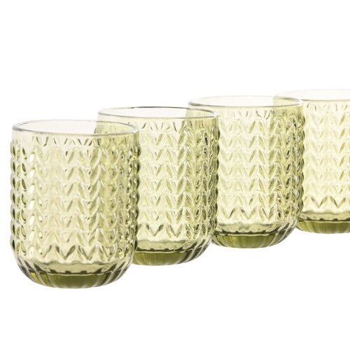 Glasset Home ESPRIT Grn Glas Med relief 275 ml (6 antal)