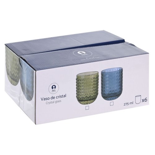 Glasset Home ESPRIT Grn Glas Med relief 275 ml (6 antal)
