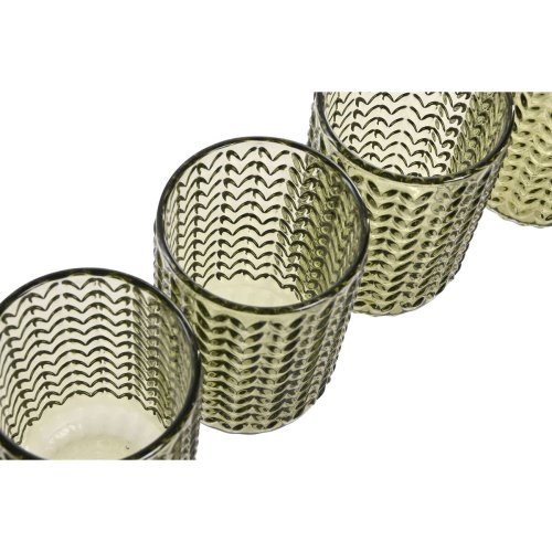 Glasset Home ESPRIT Grn Glas Med relief 420 ml (6 antal)